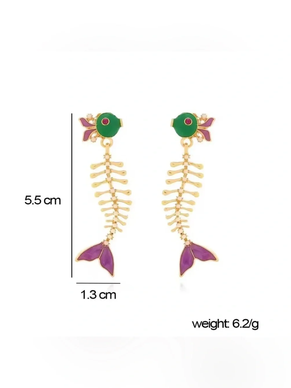 Fishbone Drop Earrings